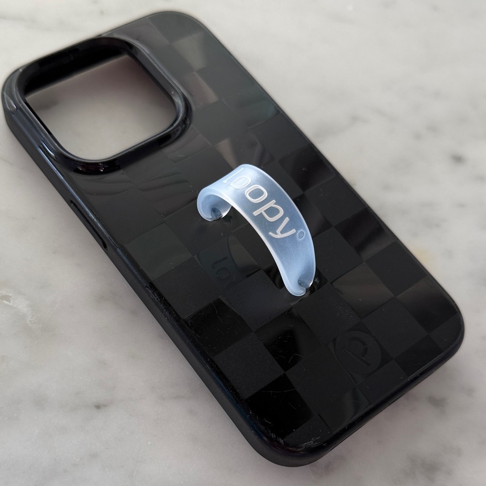 Loopy Case Checkered Black Phone Case with Grip